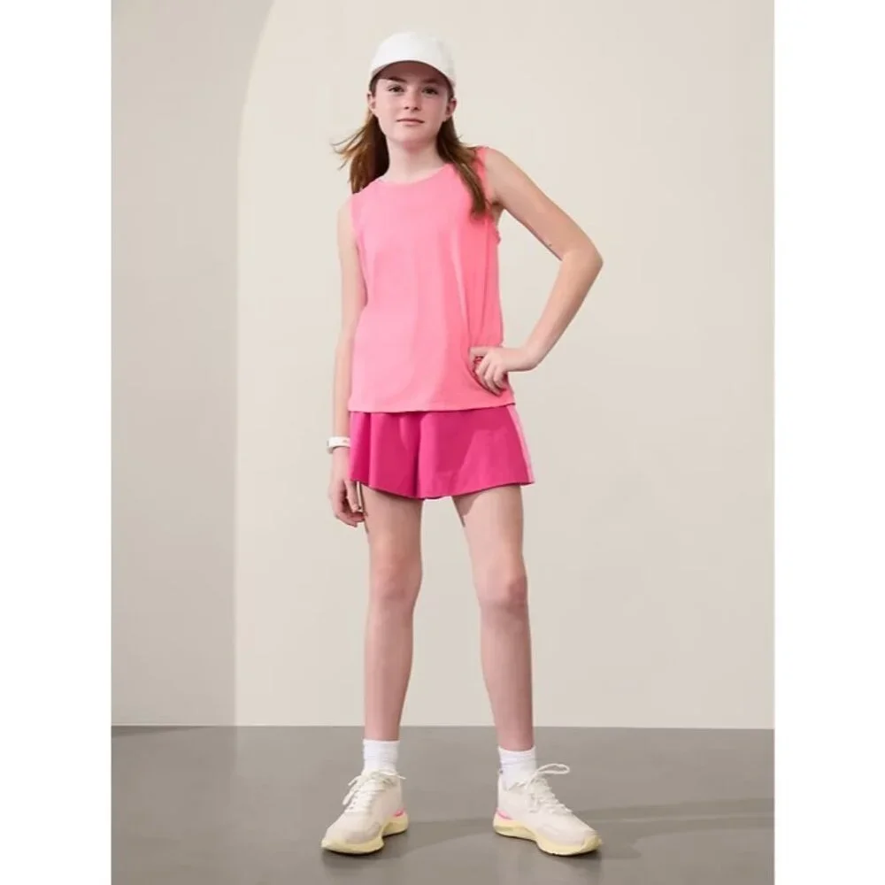 Athleta Girl L 12 With Ease Twist Back Tank  Raphanus Pink Size Large